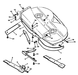 Baffles And Blades Diagram and Parts List for 62542C (H00000001-H99999999)(1989) Lawn Boy Lawn Tractor